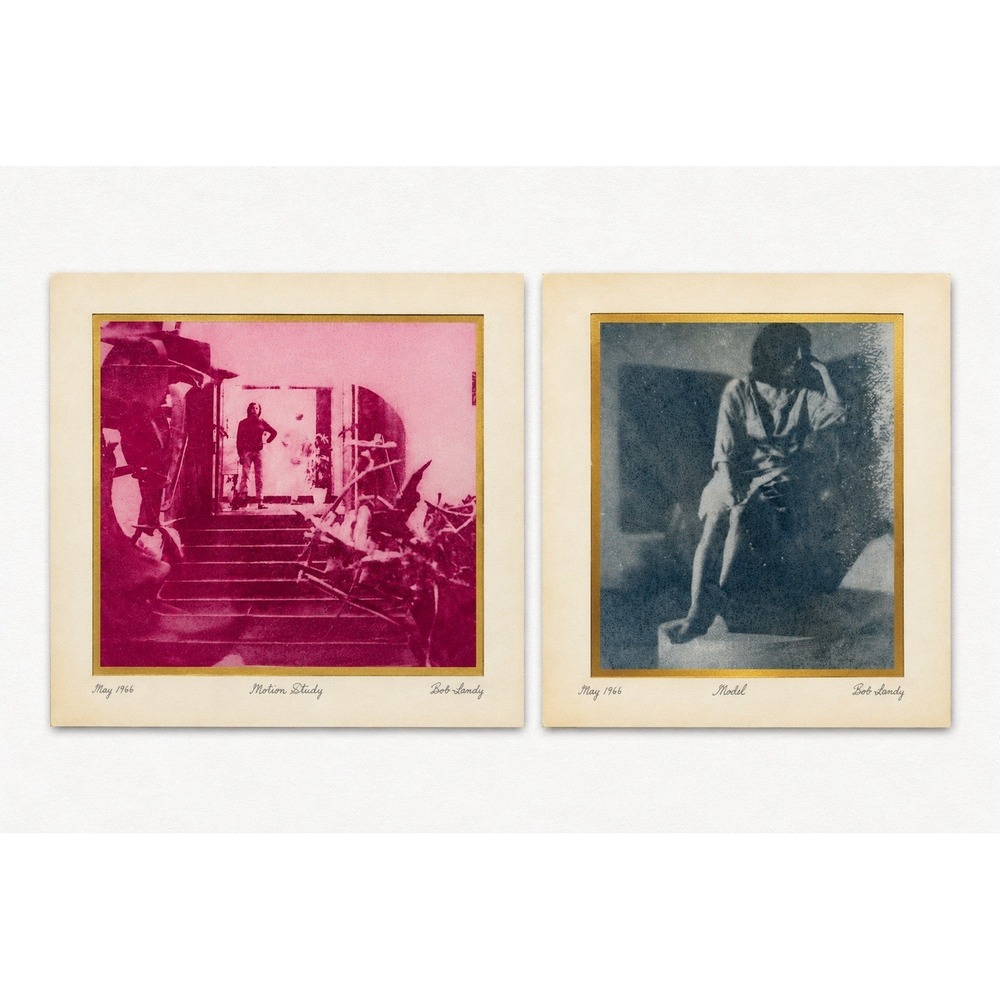 Bob Lundy Signed 1966 Experimental Photograph Pair Motion Study Model Vintage